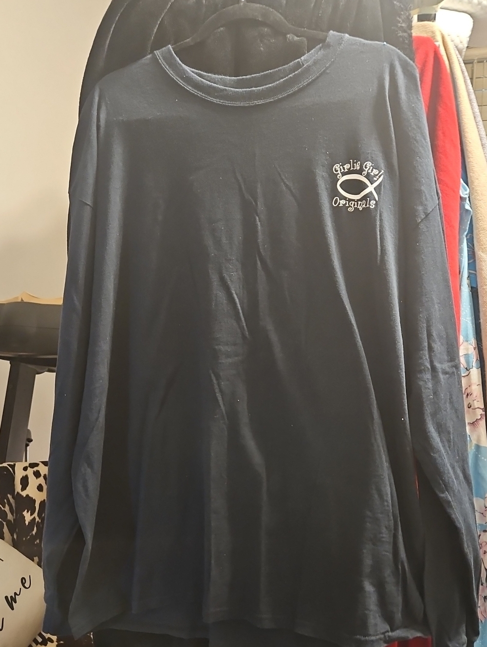 Gildan Black Long Sleeve Tee with Small Chest Logo